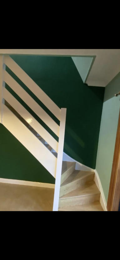 Lounge/kitchen and staircase painted. 