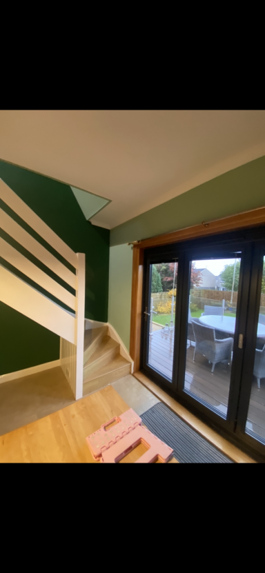 Large lounge and staircase fully painted in Edinburgh.